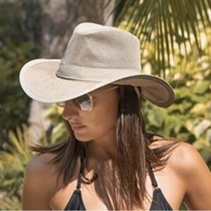 PANAMA JACK Seven Seas Safari Hat Fossil Medium Mesh UPF 50+ Protection
